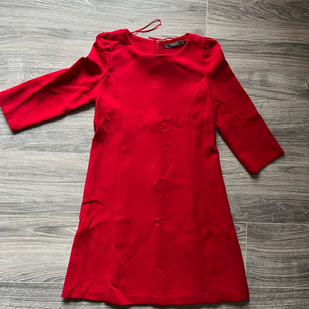 #16 Zara Trafaluc rich red dress